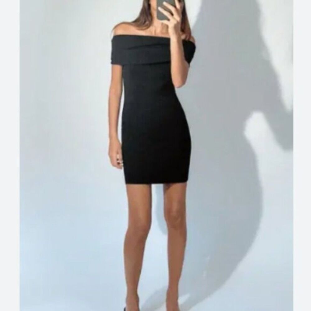 Wilfred Free Womens XS Charcoal Gray Off Shoulder Bodycon Knit Dress Chic Party